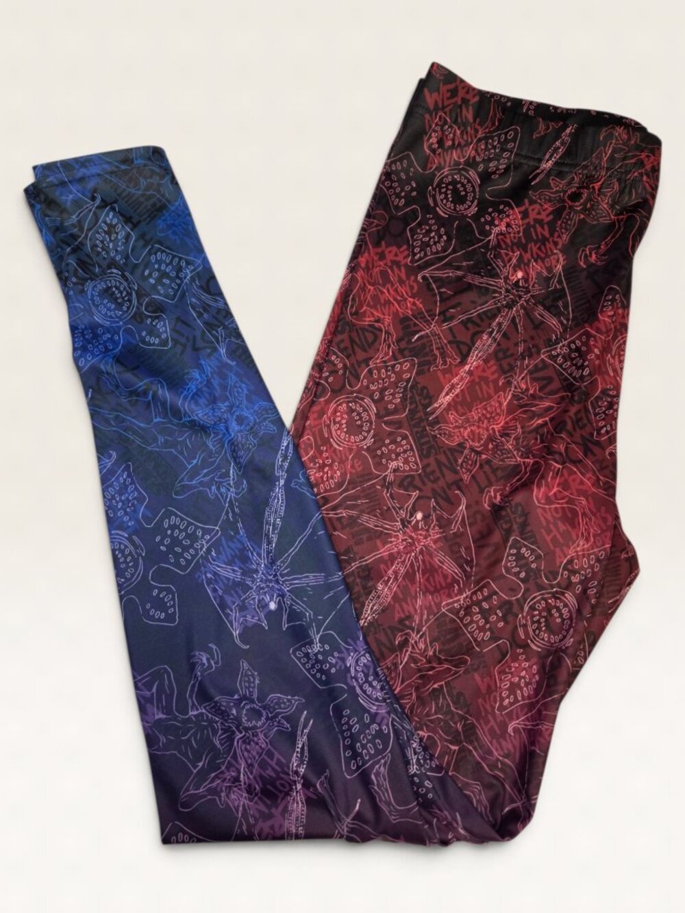 BlackMilk Stranger Things Demogorgon Leggings Large L Red Blue